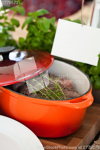 Image of Pot of cooked beef