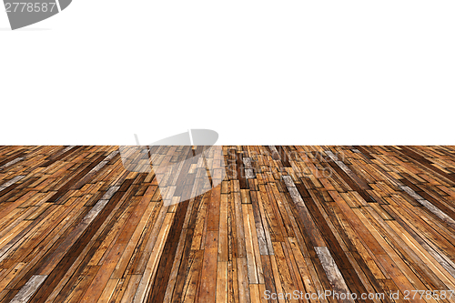 Image of abstract mahogany floor on white