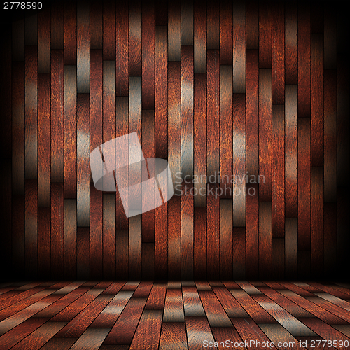 Image of striped pattern of wood planks on wall