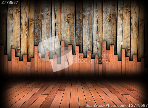 Image of interior wood backdrop floor and wall