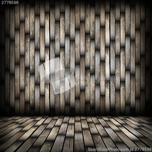 Image of dark wood planks finishing on interior backdrop