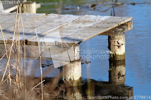 Image of small wooden pontoon