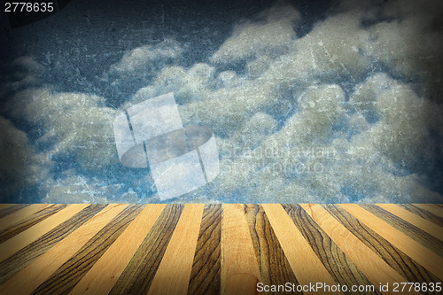 Image of striped wooden terrace backdrop