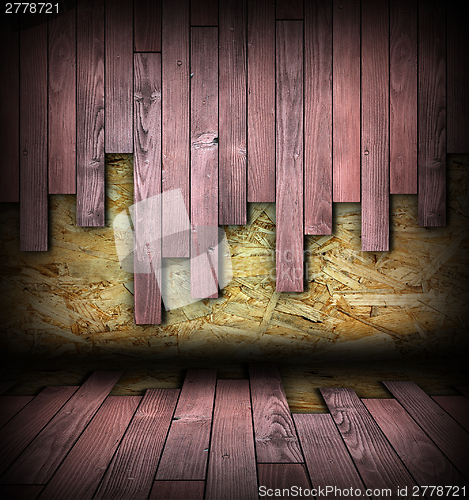 Image of room backdrop with wood abstract planks