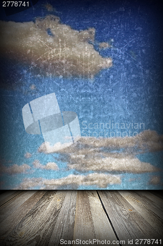 Image of abstract view to the sky from terrace