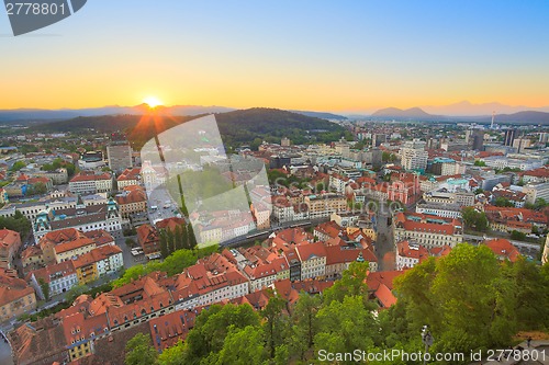 Image of Panorama of Ljubljana, Slovenia, Europe.