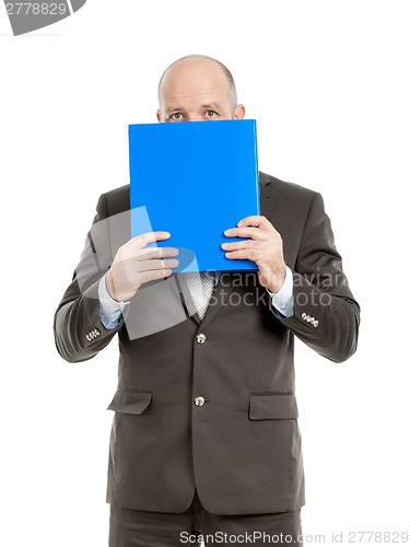 Image of business man with blue folder
