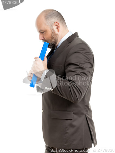 Image of business man with blue folder