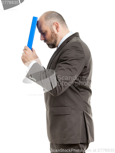 Image of business man with blue folder