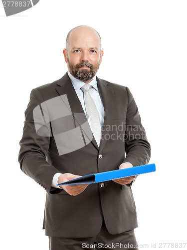 Image of business man with blue folder