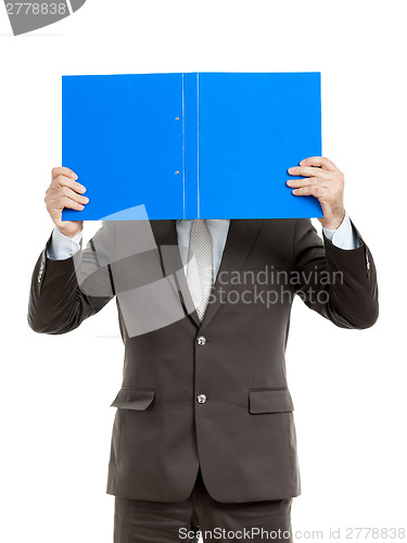 Image of business man with blue folder