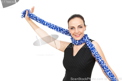 Image of woman with blue scarf