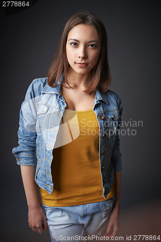 Image of Portrait of denim teen female