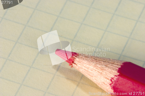 Image of Red pencil on notepad