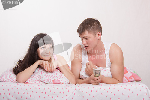 Image of Wife begs for money from husband