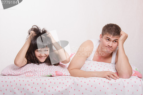 Image of Young girl and guy is very frustrated