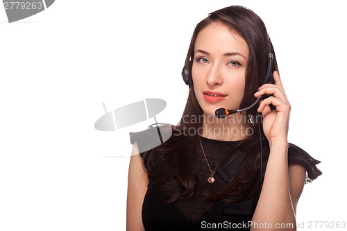 Image of Call center support woman with headset