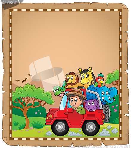 Image of Parchment with car and traveller 3