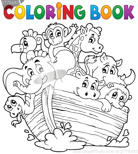 Image of Coloring book Noahs ark theme 1