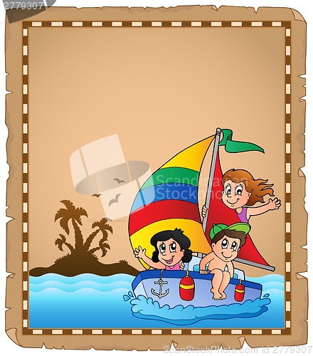 Image of Parchment with travel theme 2