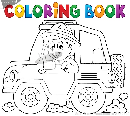 Image of Coloring book car traveller theme 1