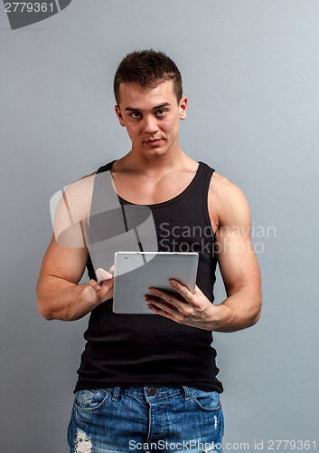 Image of Man with tablet