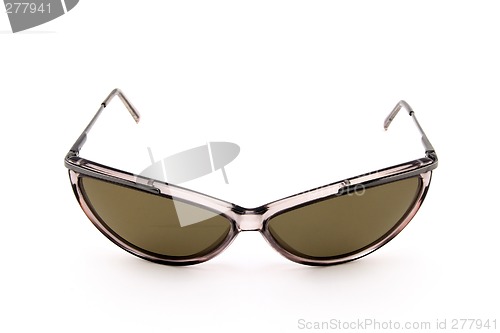 Image of Brown sunglasses on white background