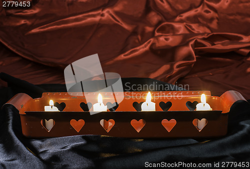 Image of Candles and heart shapes