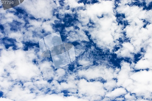 Image of Deep blue sky with white clouds