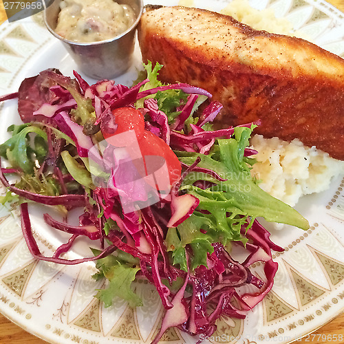 Image of Grilled salmon and salad