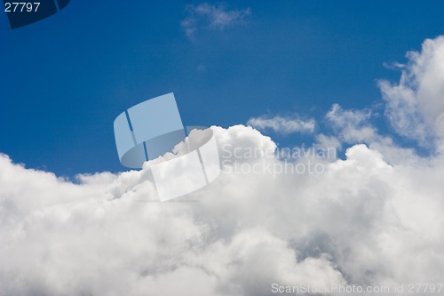 Image of Deep blue sky with white clouds