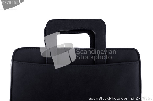 Image of Black leather briefcase