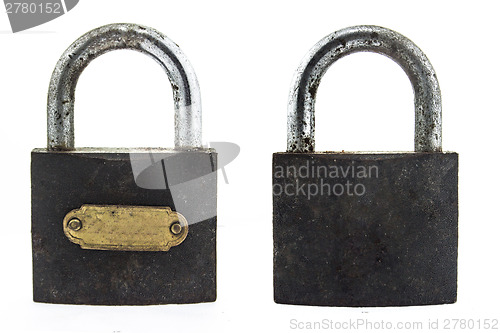 Image of metal padlock on