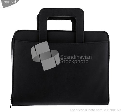 Image of Black leather briefcase