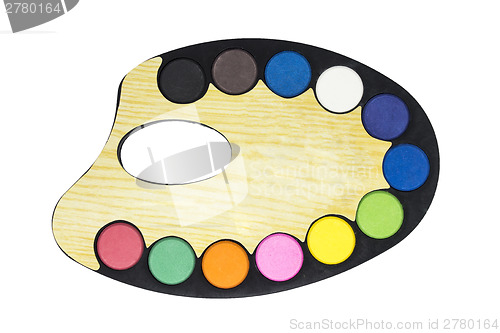 Image of Plastic art palette with paint