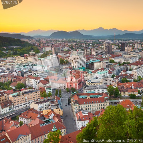 Image of Panorama of Ljubljana, Slovenia, Europe.