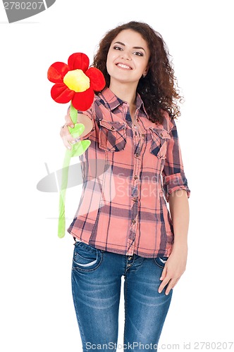 Image of Girl with big flower