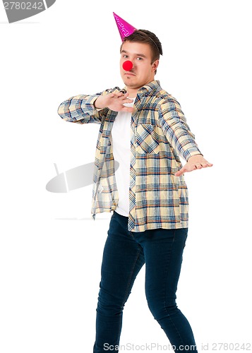 Image of Man with clown nose