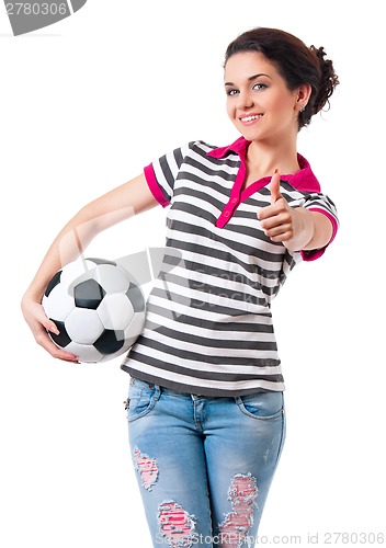 Image of Girl with soccer ball