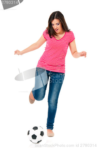 Image of Girl with soccer ball