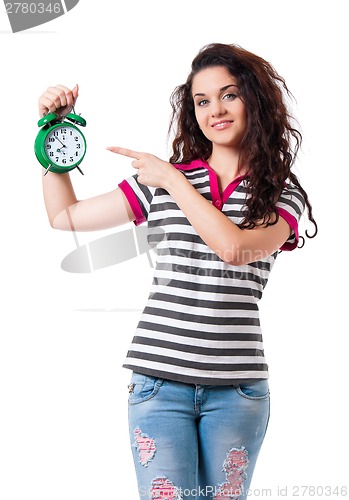 Image of Girl with alarm clock