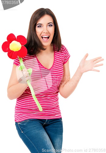 Image of Girl with big flower