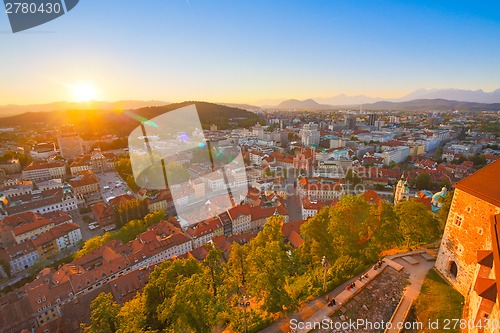 Image of Panorama of Ljubljana, Slovenia, Europe.