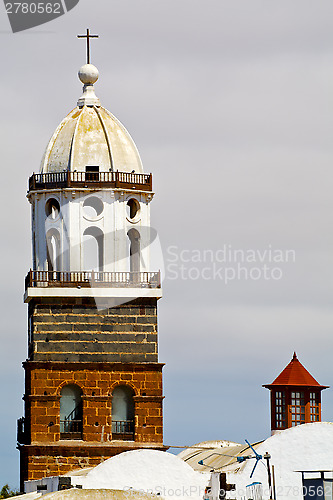 Image of bell tower teguise     spain the old wall  church  in arrecife
