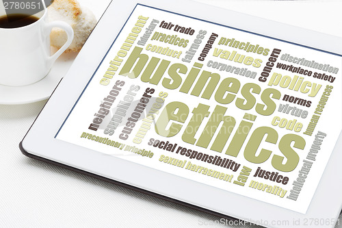 Image of business ethics word cloud