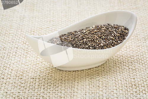 Image of chia seeds in a white bowl