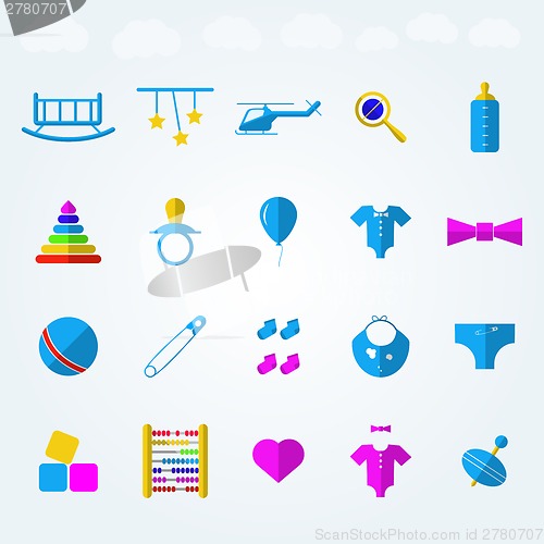 Image of Flat icons for children toys