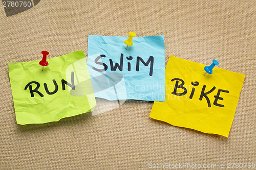 Image of run, bike, swim - triathlon concept