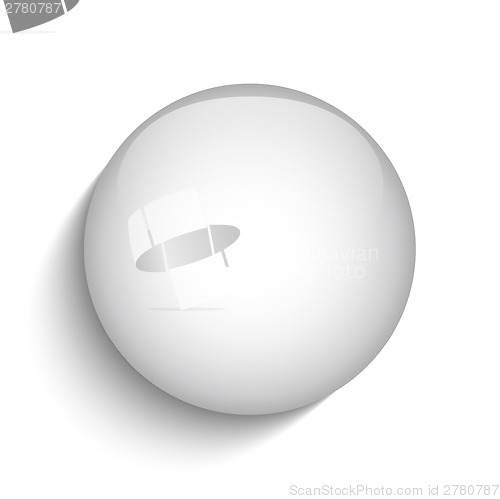 Image of White Glass Circle Button Icon