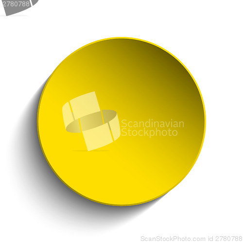 Image of Yellow  Circle Button on White Background